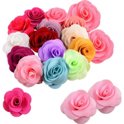 Newest 100pcs/lot 9cm Rosette Flowers without Clip girls Headbands Women Dress Accessories 26 Colors TH202