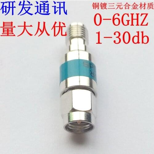2W 0-6GHz SMA-JK Rotating Mother Head Three Yuan Alloy Radio Frequency Attenuator, 1-30db