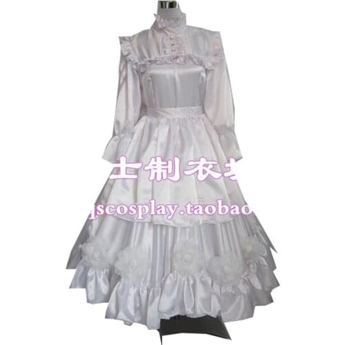 2016 Black Bulter Queen Victoria Cosplay Costume Fashion White lolita Dress