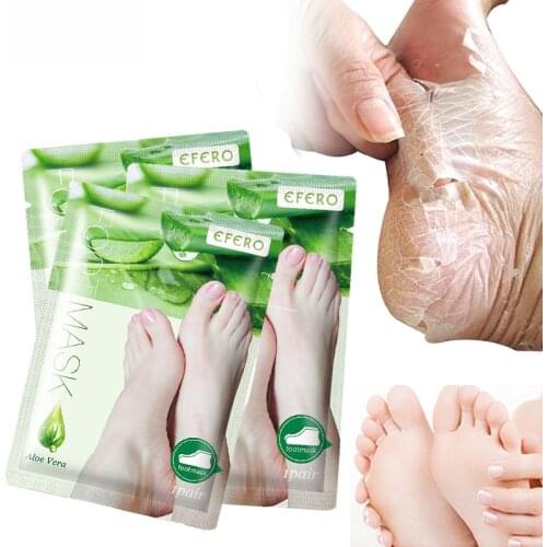 3Pairs Dead Skin Remover Foot Mask Exfoliating Feet Mask Socks For Pedicure Peeling Heels Foot Mask Aloe Vera Feet Mask