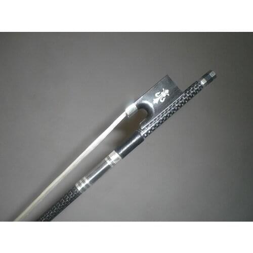 4 PCs Quality Carbon Fiber Violin Bow 4/4 with Silver Wire Pro Inay White Bow Hair