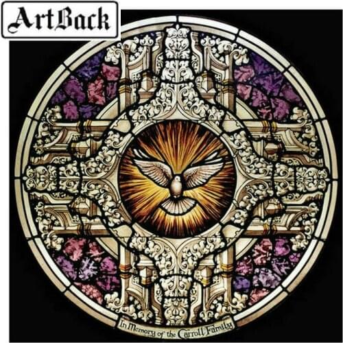 5d diy diamond painting mosaic decorative stained glass dove icon 3d full square / round Drill for home decor gift