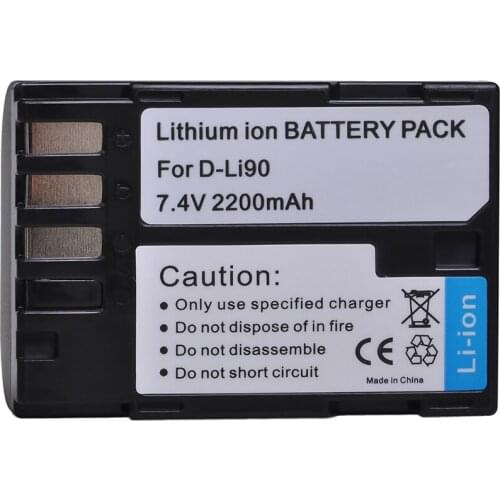 Tectra 1Pcs 2200mAh D-Li90 D Li90 Digital Camera Battery for PENTAX K-7 K-7D K-5 K-5 II 645D K01 DLi90 Battery