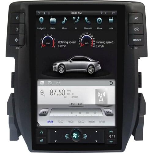 Car PC PAD Tesla Style Multimedia Player Android 10 6.0 7.1 GPS For Civic 2016 2017 2018
