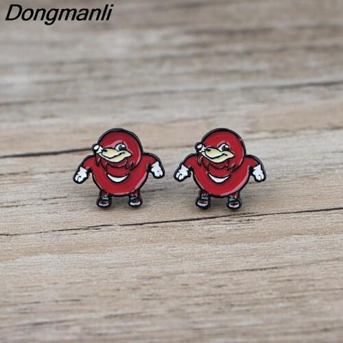 BG322 Dongmanli 1 Pair Cartoon Stainless Steel Pierce Ear Stud Earrings For Women Enamel Earrings Jewelry Girls Gifts