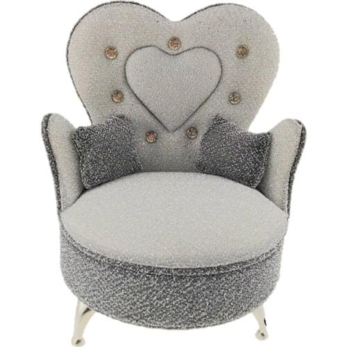 1Pc 1/6 European Style Wooden Miniature Sofa Armchair Bedroom Furniture for Dollhouse Action Figures BJD Dolls Accessories