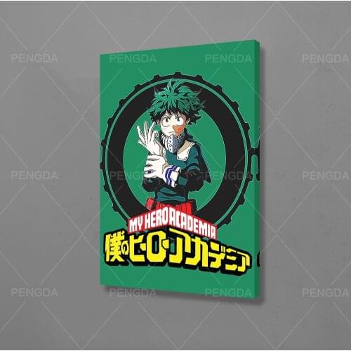 HD Print Home Decor Painting Green Cute Boy Anime Poster My Hero Academia Wall Art Canvas Modular Frame Pictures For Living Room
