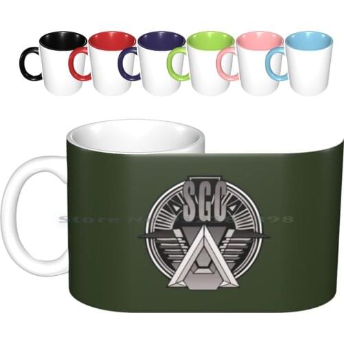 Stargate Command Ceramic Mugs Coffee Cups Milk Tea Mug Parody Spoof Geek Nerd Cool Graphic Vector Sci Fi Stargate Sg 1 Atlantis