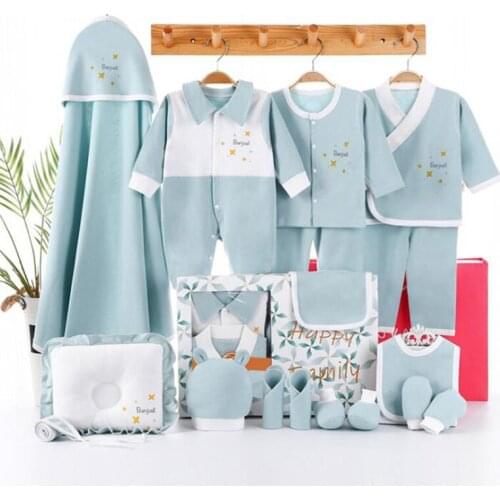 17 Pieces Set Clothing Set for Baby Boy/Girl Clothes Set New Born Onesies Clothes Underwear Cotton All Seasons YKQ087