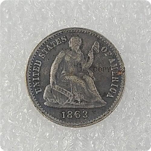 1863-1868 United States 1/2 HALF Dime - Seated Liberty Copy Coins