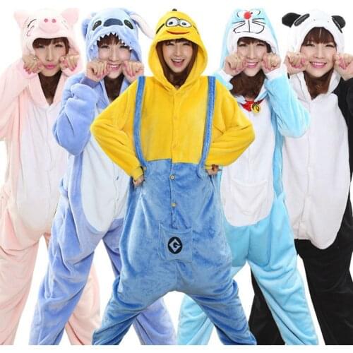 Pink Unicorn Animal Cosplay Costume Onesie Hoodie Adult Women Men Halloween Panda Spider Stitch Unicornio Dress