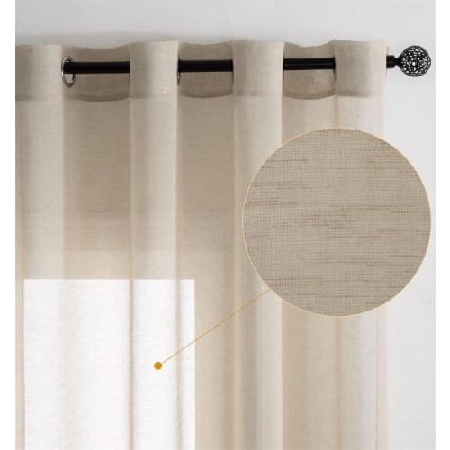 YokiSTG Linen Tulle Window Sheer Curtains for Living Room Bedroom Kitchen Modern Curtains Elegant Wedding Party Background Decor