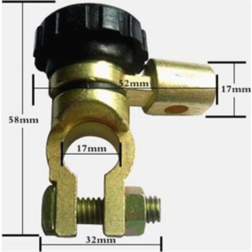 L Shape Car Battery Disconnector Terminal Link Switch Quick Cut-off Master Kill Power 17mm Diameter Pile Head