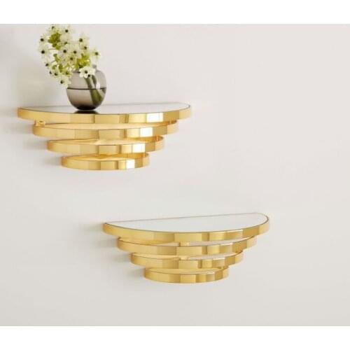 Metal Shelf Creative Wall-mounted Shelf Home Decoration Simple Bedroom Living Room Wall Hanging Flower Stand Exquisite Gifts