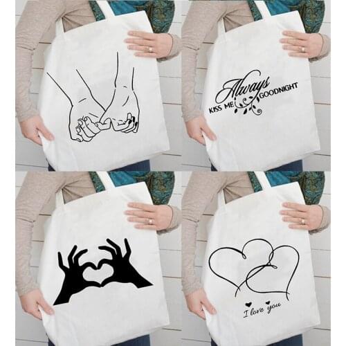 Fashion White Canvas Bag Eco Reusable Fashion Casual Travel Bag Female Shopper Harajuku Shoulder Bags Women Shopping Tote Bag