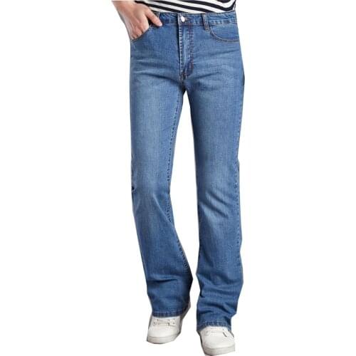 Mens jeans 2021 spring new mens denim bell micro pants Korean style trendy slim horns mens jeans