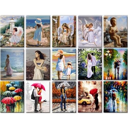 DIY 5D Poured Glue Diamond Painitng Kits Scalloped Edge Full Round With AB Drill Frameless For Adults Home Decor Unique Gift Art