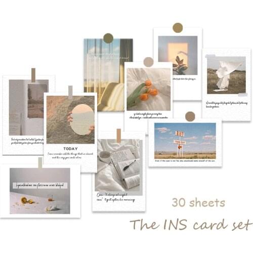 30 Sheets Korean Wall Decoration Cards Set Art Photography Props Collocation Postcard Diy Room Wall Decoration Cards