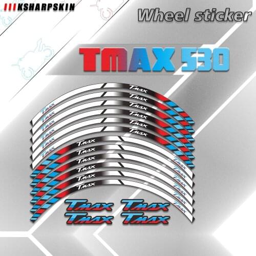 Motorcycle sticker moto wheel Hub decoration decals Tire outer rim stripes Reflective stickers decal For YAMAHA TMAX530 tmax 530