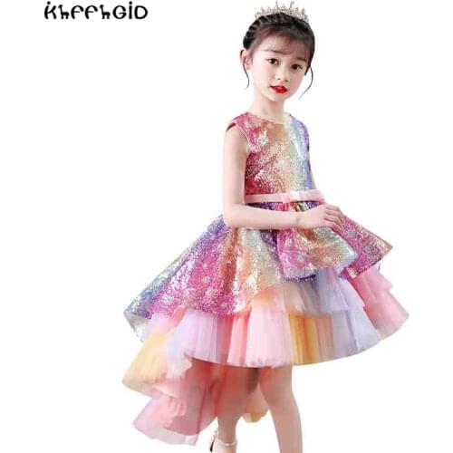New3-12Yrs Princess Kids Dress for Girls Party Easter Carnival Costume Kids Wedding Dovetail Dress Girl Baby For Elegant Mermaid