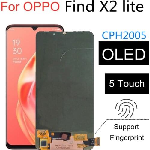 6.4" OLED For Oppo Find X2 Lite LCD Display Touch Screen Digitizer Assembly For OPPO CPH2005 lcd find X2 Lite 5G Global