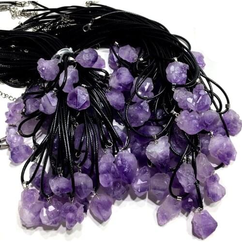 Amethyst baroque blurry pendant necklace 17inch wholesale beads nature FPPJ woman wedding 2019 amazing