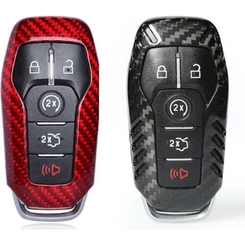 T-Carbon Fiber Smart Remote Key 3 & 4 & 5 Buttons Fob Case Shell Cover For Ford Mustang 2015 - 2017 Explorer 2016 2017