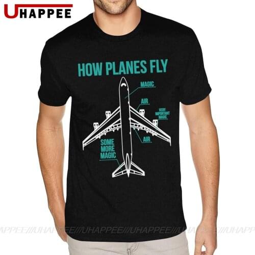 Workout How Planes Fly Funny Aerospace Engineering Gift T Shirts for Men 3XL Short Sleeves Black Crew Tees Shirts