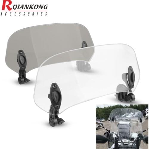 Universal Motorcycle Windshield Adjustable Windscreen Extension Airflow Wind Deflector FOR Honda ADV150 Silver Wing GT 400 600