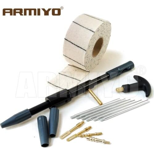 Armiyo .17Cal .22Cal .30Cal Universal Gun Bore Guide Rifle Cleaning Tool Kit with Aluminum / Brass Rotate Rods m4 Hunting