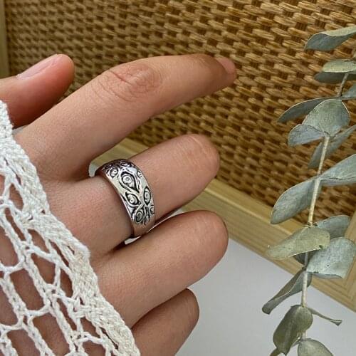 Punk Fashion Rings for Women Men Retro Hip-Hop Personality Ring Engraved Demon Eye Retro Hipster Ring