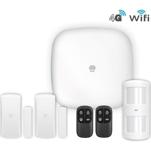 Upscale Chuango 400-LTE WiFi & 4G GSM High Performance Alarm System Smart Home Burglar Alarm System with Smoke/Gas/PIR Detector