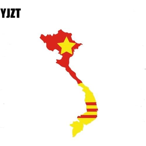 YJZT 14CM*5CM Car Sticker Vietnam Country South Car Styling Flag Map Decal 6-1278