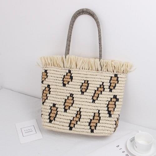Women Straw Handbag Rattan Woven Handmade Knitted Shoulder Bags Fashion Large Capacity Bohemian Summer Beach Totes 2021 Hot Sale