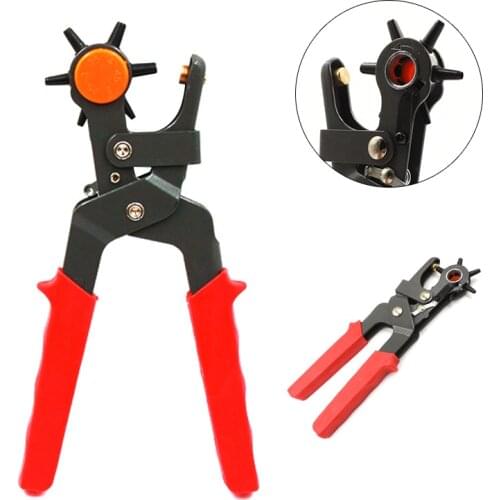1pcs Leather Belt Hole Puncher Tool 6 Hole Punching Hand Pliers Eyelet Puncher DIY Leather Craftwork Supplies Tools