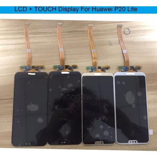 DGGROWING 10 PCS/Lot IPS 100% Working Mobile Phone LCD Screen+Digitizer Assembly For HUAWEI P20 Lite ANE-LX1 ANE-LX3 Nova 3e