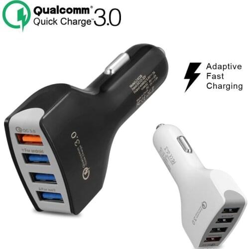 100pcs QC3.0 Car Charger Adapter 4USB Ports Fast Charging 5V7A Power Adapter Vehicle Portable Charging Ports for Samsung Huawei