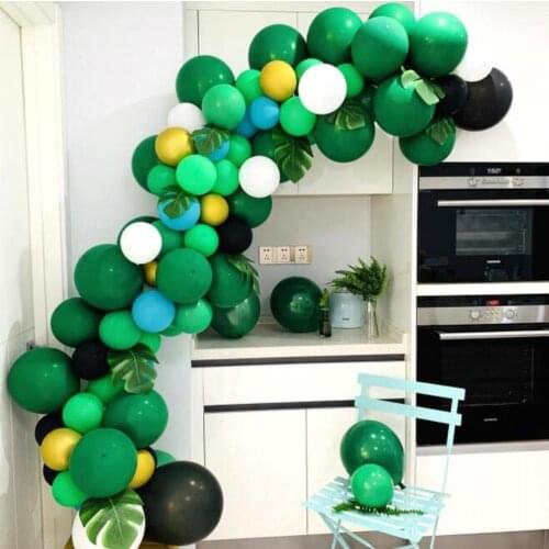 128pcs/Lot Jungle Theme Balloons Garland Arch Kit Confetti Artificial Palm Leaves Party Wedding Birthday Baby Shower Decoration