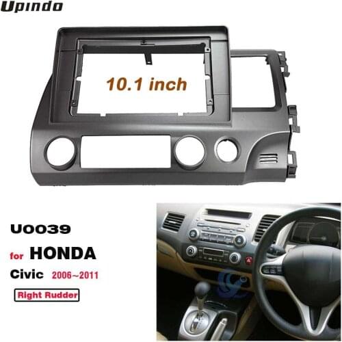 2 Din 10.1 Inch Car Radio Fascia for Honda Civic Right Hand Drive Stereo Panel Dashboard Installation Trim Kit DVD Frame Bezel