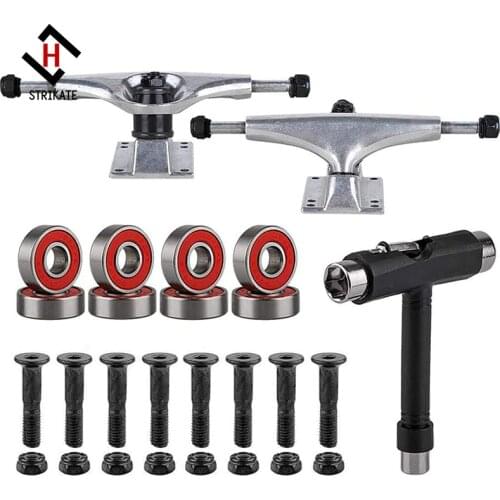 5inch skateboard truck with replacement bearing ABEC 9 T style Tools for Skateboarding wheels Diy