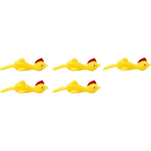 5pcs Novelty hand catapulted walls glass Joke Finger Toys Stretchy Flying Laugh Turkey Sticky scream Chicken toys non-toxic