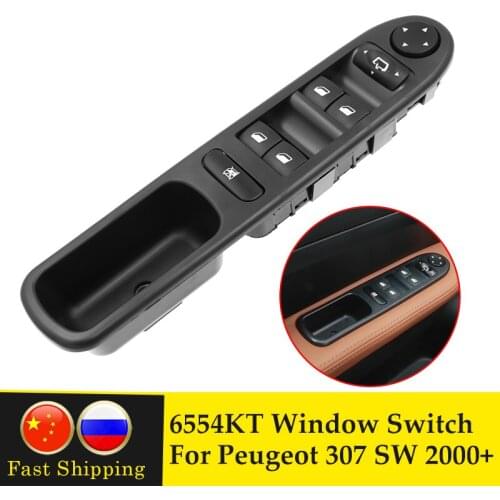 6554KT Car Styling Electric Master Front Left Folding Window Switch Button 6554.KT For Peugeot 307 CC 2003-2008 307 SW 2002-2014