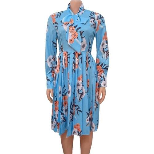 African Dresses For Women 2021 African Clothes Africa Dress Print Dashiki Ladies Clothing Ankara Africa Women Pleated Dress