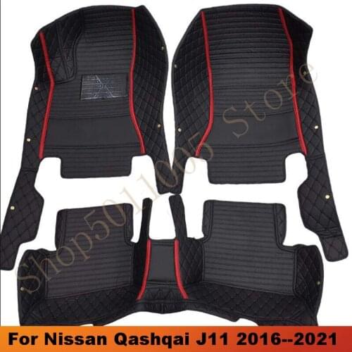 For Nissan Qashqai J11 2016 2017 2018 2019 2020 2021 Car Floor Mats Floorliners Auto Leather Rugs Interior Accessories Car Mats