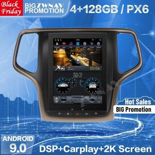 128G Tesla Screen Carplay For 2014 2015 2016 2017 2018 JEEP Grand Cherokee Android Car Multimedia Player Radio Stereo Head Unit