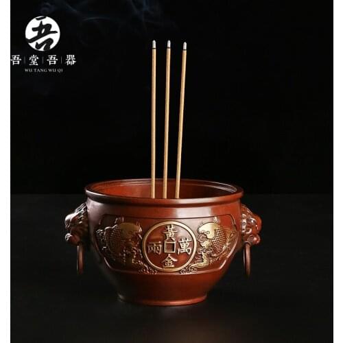 First cornucopia pure copper cylinder type household indoor archaize ta consecrate furnace home furnishing articles