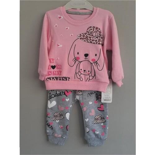 Jaju Baby Pink Rabbit Printed Suit