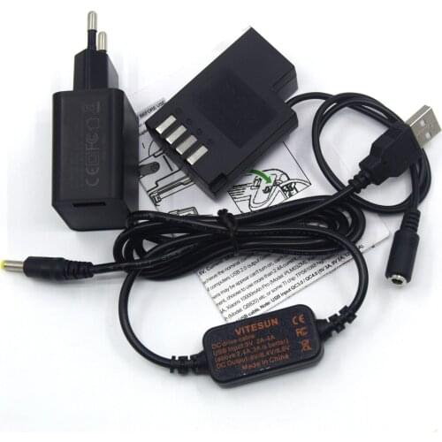 DMW-BLF19 BLF19PP BLF19E Dummy Battery DCC12 DC Coupler+Power Bank USB Cable+Quick Charge for Lumix DMC-GH3 GH4 GH5 GH5s Camera
