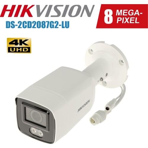 Hikvision 8MP POE DS-2CD2087G2-LU CCTV ip camera Surveilance colorvu full color Fixed Bullet Network Built-in microphone