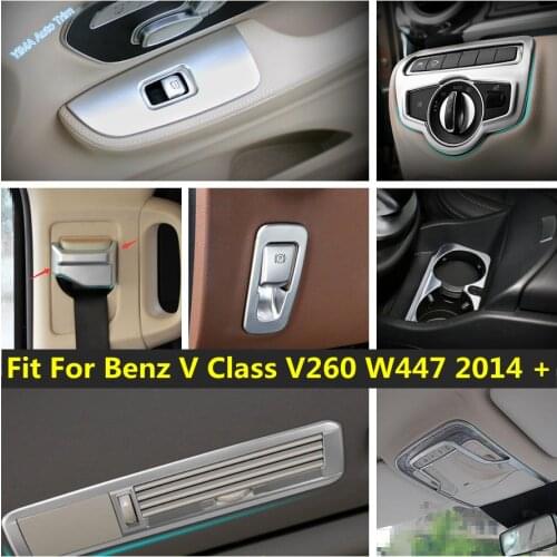 Lapetus Interior Refit Kit For Mercedes-Benz V Class V260 W447 2014 - 2019 Matte Roof Reading Lamps Water Cup Holder Cover Trim